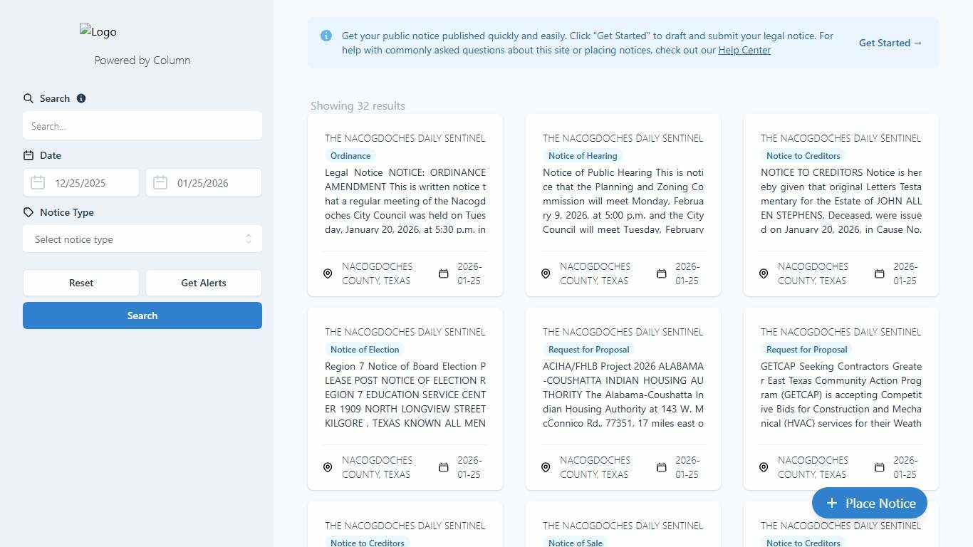 Public Notices The Nacogdoches Daily Sentinel